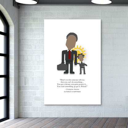 THE PURSUIT OF HAPPYNESS | VETICAL | MINIMAL POSTER | WILL SMITH | INSPIRATIONAL QUOTES Wall Art