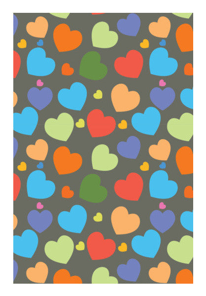 Multicolor Seamless Hearts On Dark Art PosterGully Specials