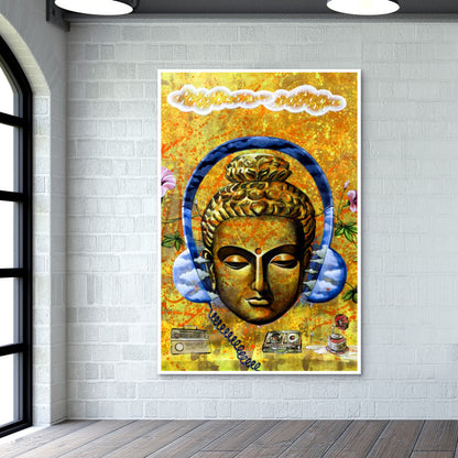 Headphone Buddha Wall Art