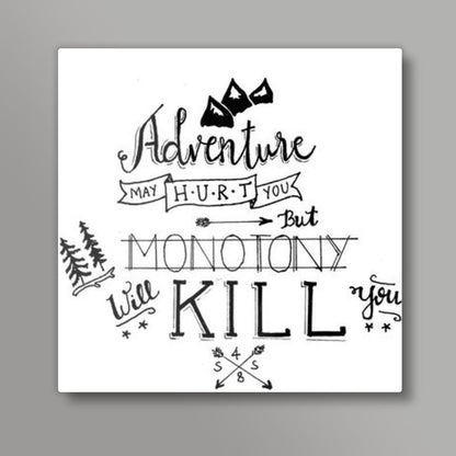 Adventure Quote Square Art Prints