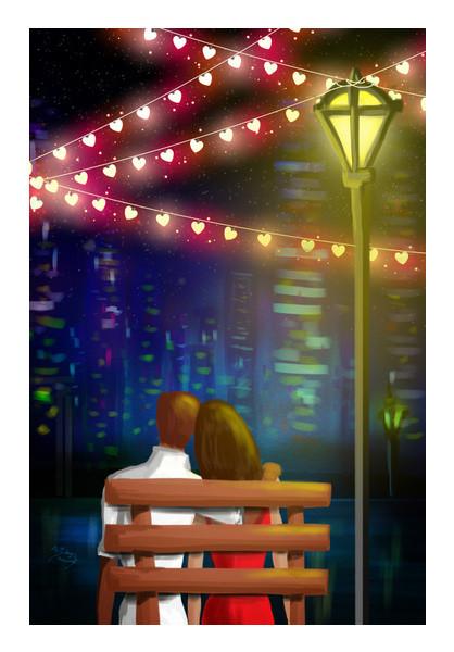 PosterGully Specials, Bench couple Wall Art