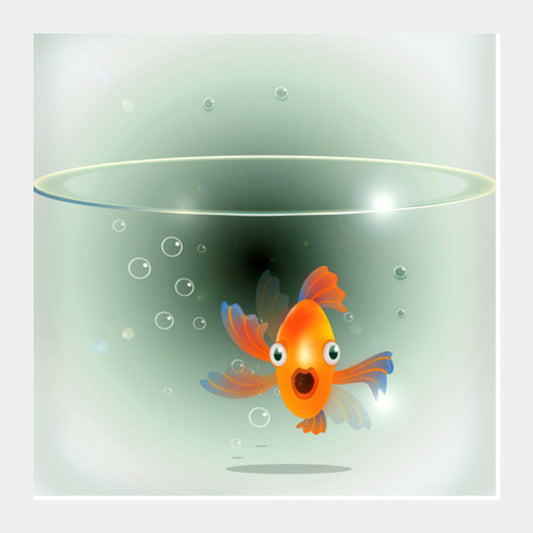 Square Art Prints, fish in bowl Square Art Prints