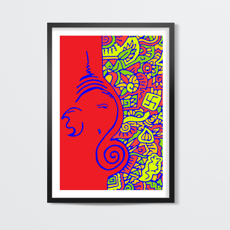 Ganesh Zenscrawl Wall Art | Meghnanimous