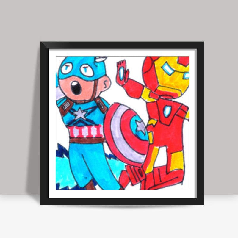 Civil War Doodle Square Art Prints