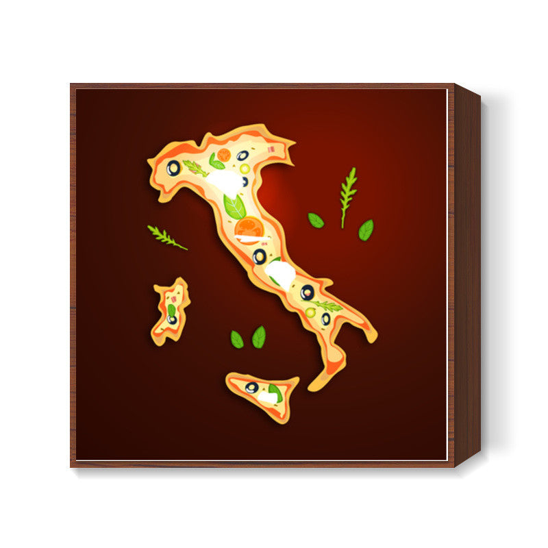 Food Maps - Italy Square Art Prints