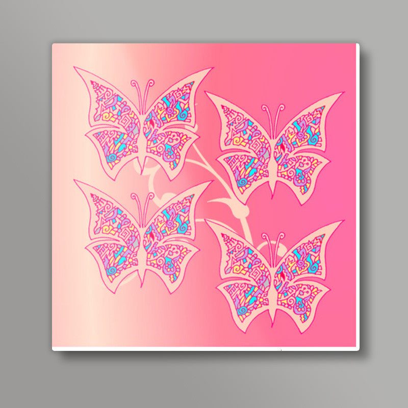 Butterflies Zenscrawl Square Art Prints