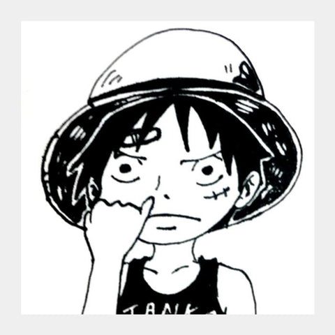 Chibi Luffy One Piece Square Art Prints PosterGully Specials| Buy High ...