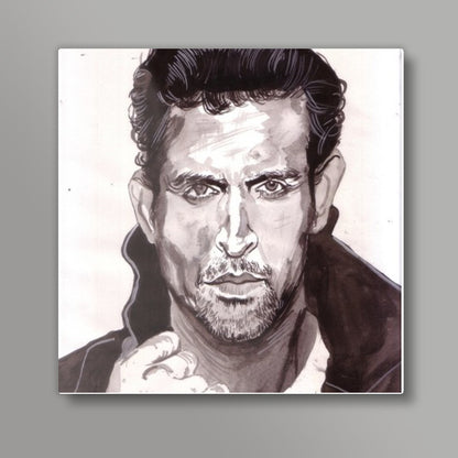 Cool and hot -Hrithik Roshan Square Art Prints