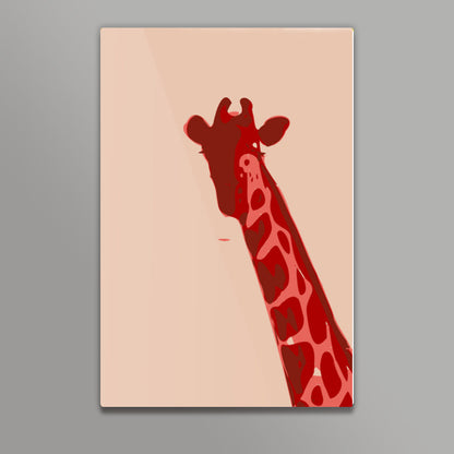 Abstract Giraffe Red Wall Art