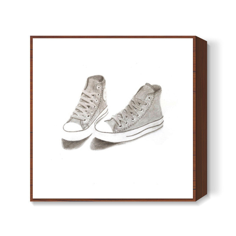 Converse Shoes Sketch  Square Art Prints