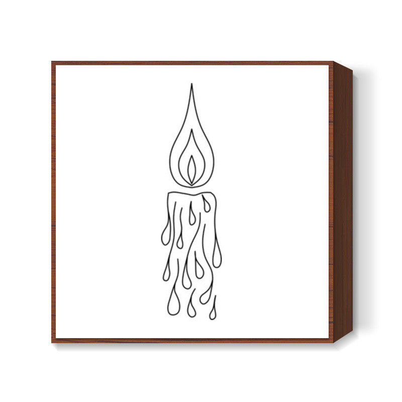 minimalist candel art  Square Art Prints