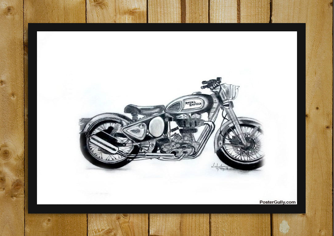 Royal Enfield Sketch Artwork Buy HighQuality Posters and Framed Posters  Online  All in One Place  PosterGully