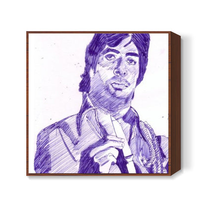 Bollywood superstar Amitabh Bachchan in his angry young man avatar Square Art Prints