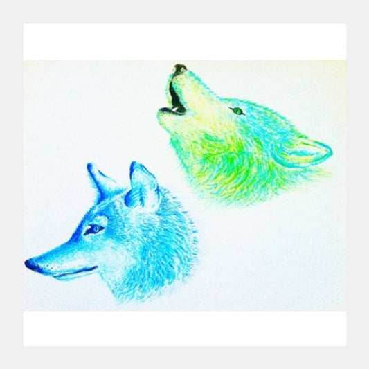 Winter Wolves Square Art Prints