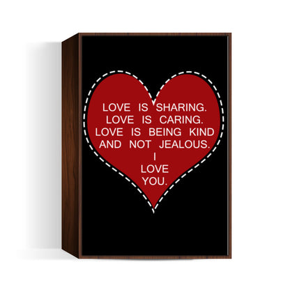 I Love You Typography Heart Valentines Day Print Wall Art