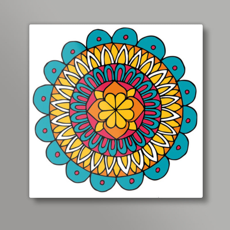 Retro Mandala Square Art Prints