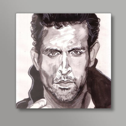 Cool and hot -Hrithik Roshan Square Art Prints