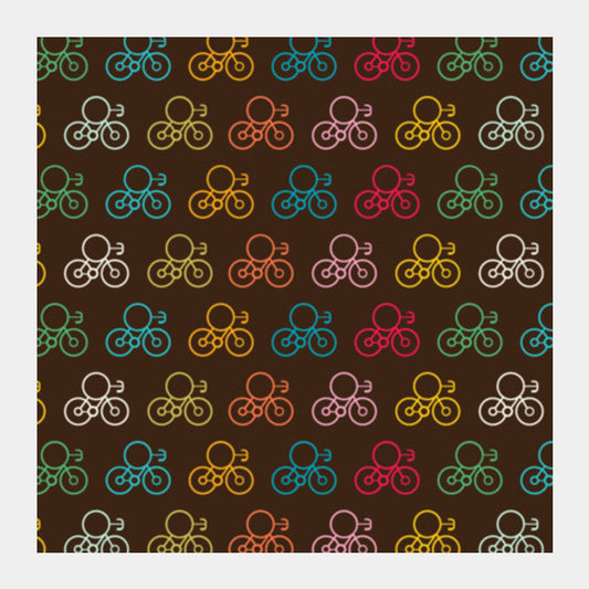 Seamless Bicycles  Square Art Prints PosterGully Specials