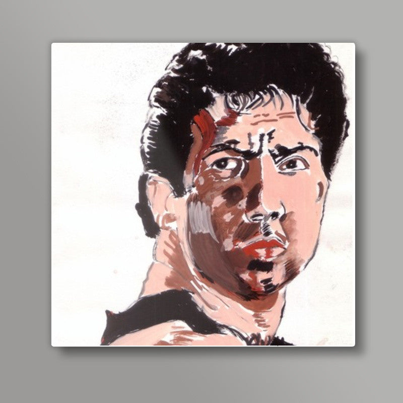 Bollywood star Sunny Deol proves that a wounded man is an angry man Square Art Prints