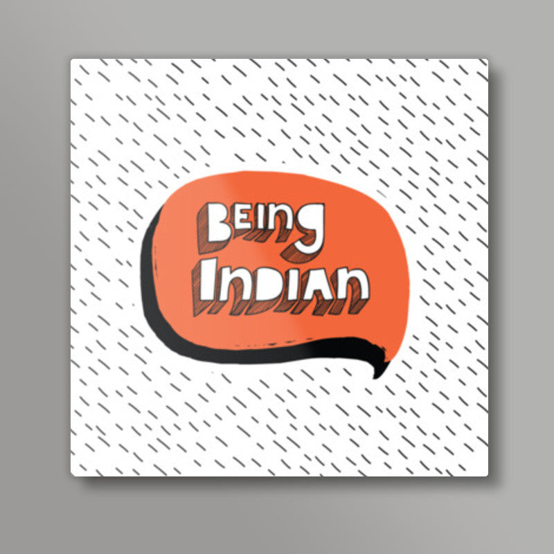 Being Indian Orange Square Art Prints