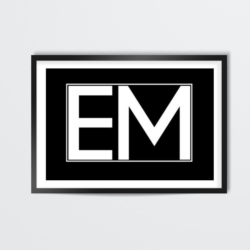 EMINEM | EM | minimal black Wall Art