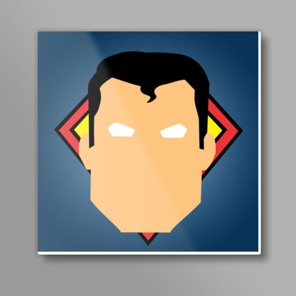 Minimalistic Man of Steel Square Art Prints