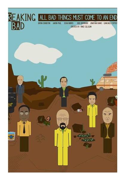 PosterGully Specials, Breaking Bad Poster - Hiesenberg Jesse and friends Wall Art