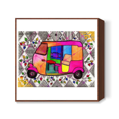 Indian Rickshaw Square art print Square Art Prints