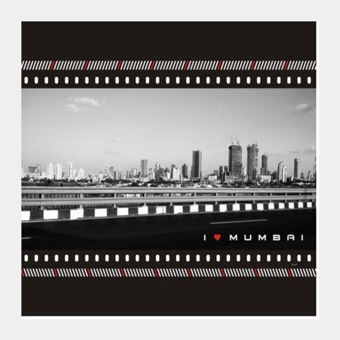 I love Mumbai- Bombay Retro Blackandwhite Style Square Art Prints