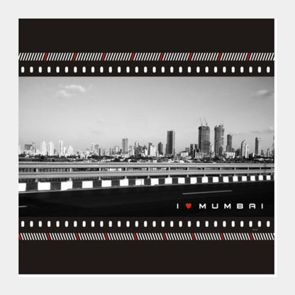 I love Mumbai- Bombay Retro Blackandwhite Style Square Art Prints