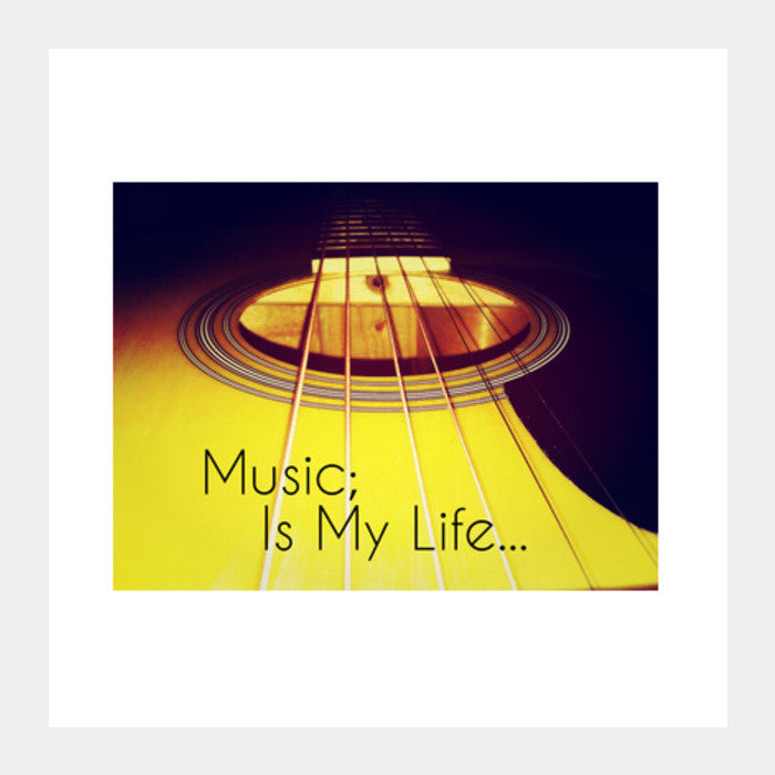 Square Art Prints, Music Is My Life 001 Square Art Prints