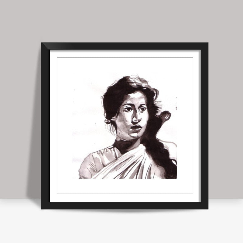 Madhubala enchants with her simplicity Square Art Prints