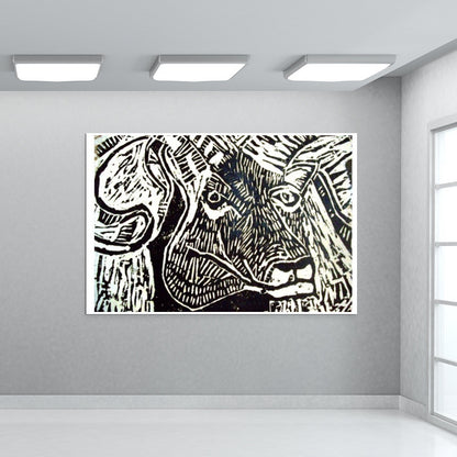 The Ram- Linocut Wall Art