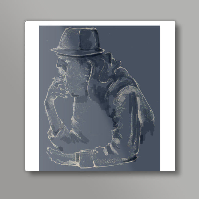 old man Square Art Prints