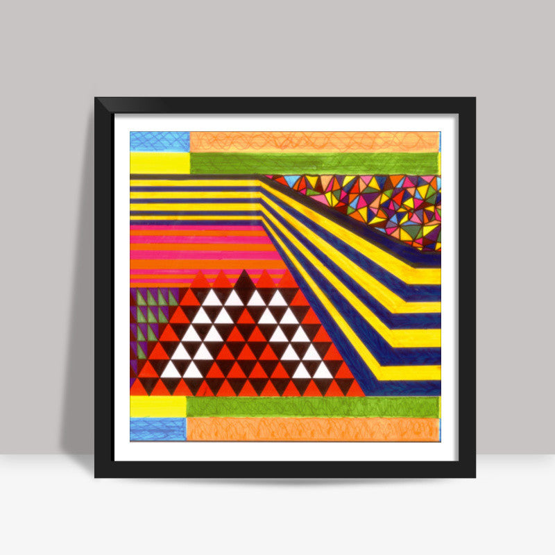 Cyclic Routine of Life | Abstract | Geometric | Triangle | Square Art Prints