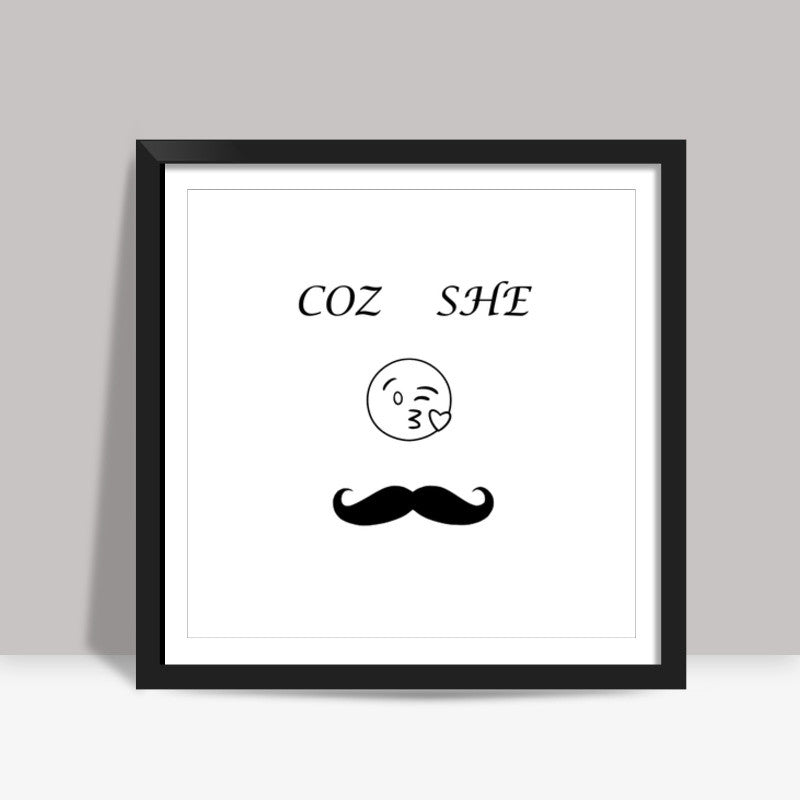 Moustache art Square Art Prints