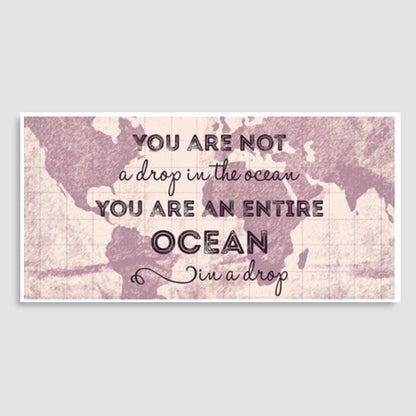 Motivational Quote World Map Door Poster