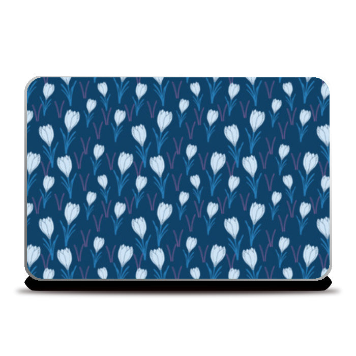 Floral Blues: Crocus flower Laptop Skins