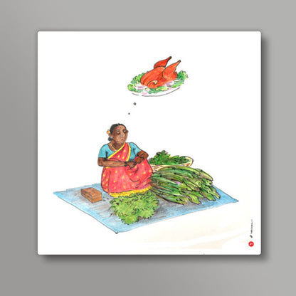 Sick of salads Square Art Prints