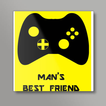 Mans best friend Square Art Prints