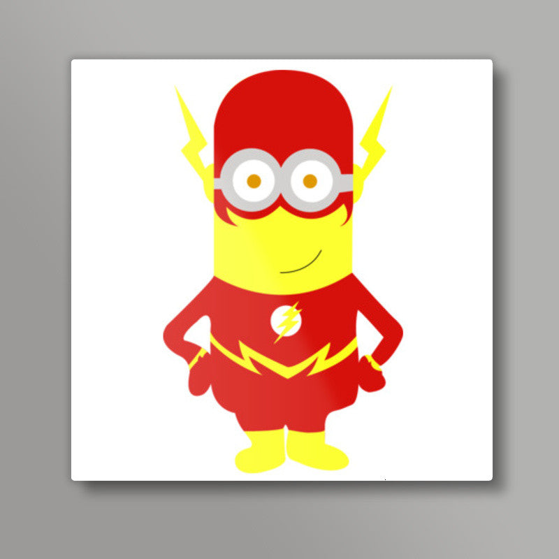 Minion as Flash FanArt Square Art Print