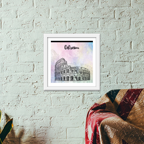 Coliseum Oval Amphitheatre - Rome Premium Square Italian Wooden Frames