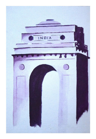 India gate in a city devastated by war on Craiyon