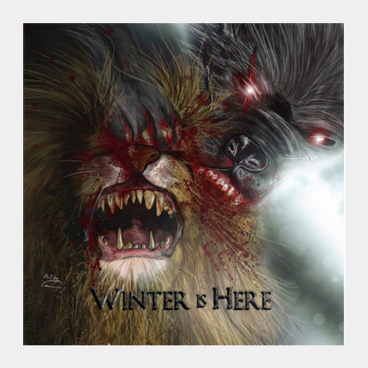 Square Art Prints, Winter is here Square Art Prints