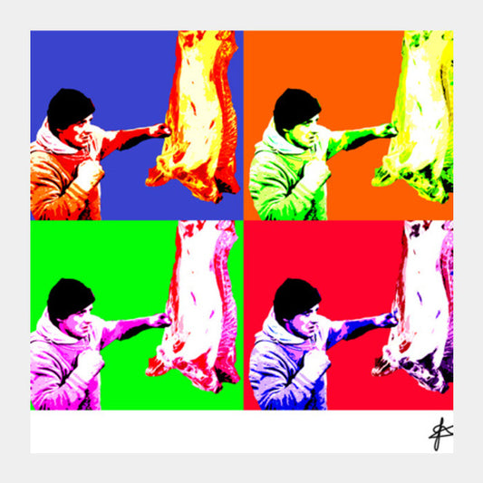 Rocky Balboa Pop Art  Square Art Prints