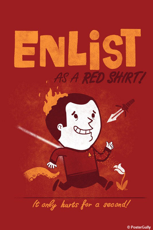 Brand New Designs, Enlist - Red | By Captain Kyso, - PosterGully - 1