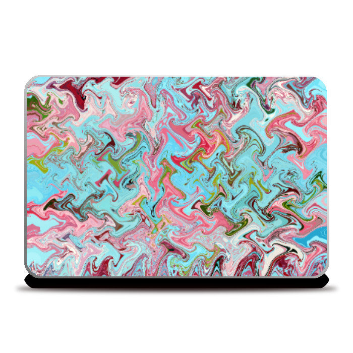 Laptop Skins, Aqua Abstract ZigZag Pattern Laptop Skin l Artist: Seema Hooda, - PosterGully