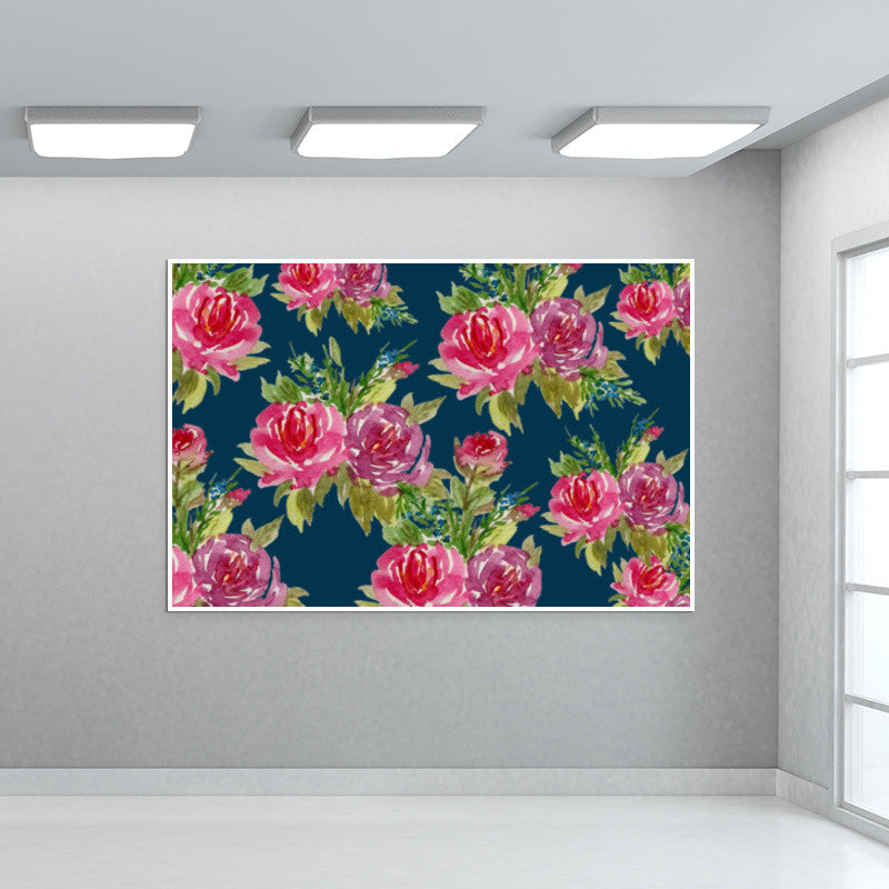 Pink Roses Spring Art Floral Background Design Wall Art