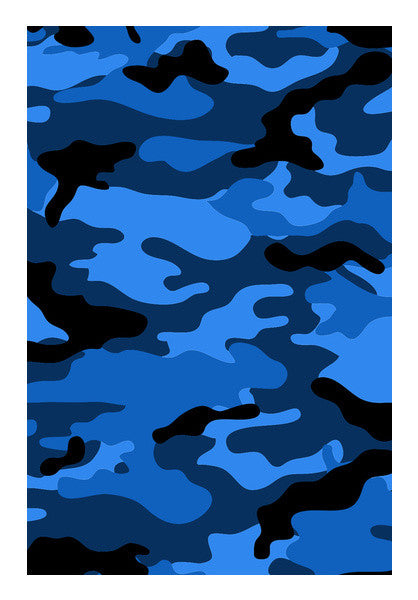 Blue Camo Wall Art