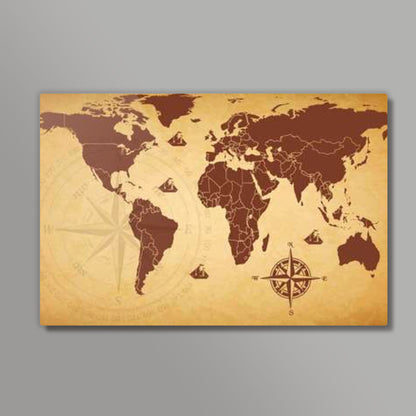 World Map Wall Poster Metal Prints